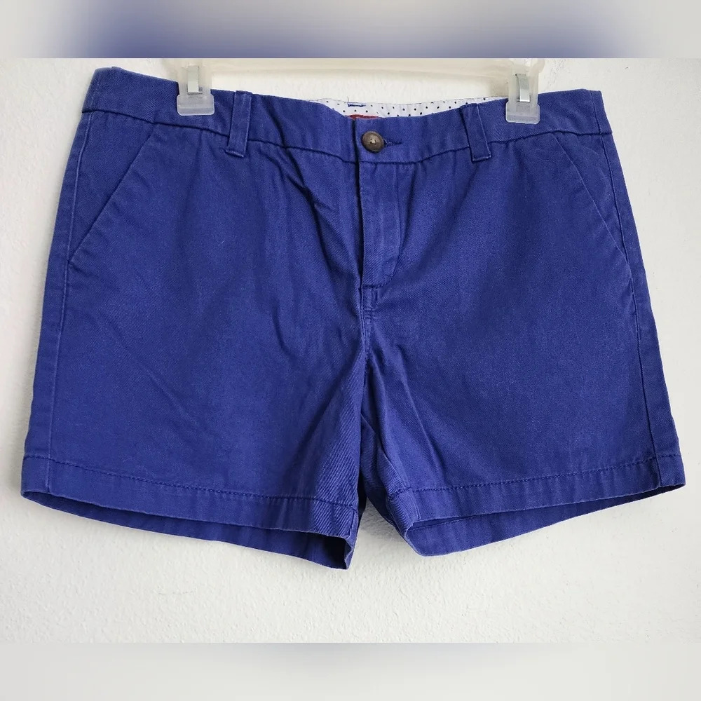 Merona Women's Blue Trouser Style Shorts Zip & Button Pockets Sz 10